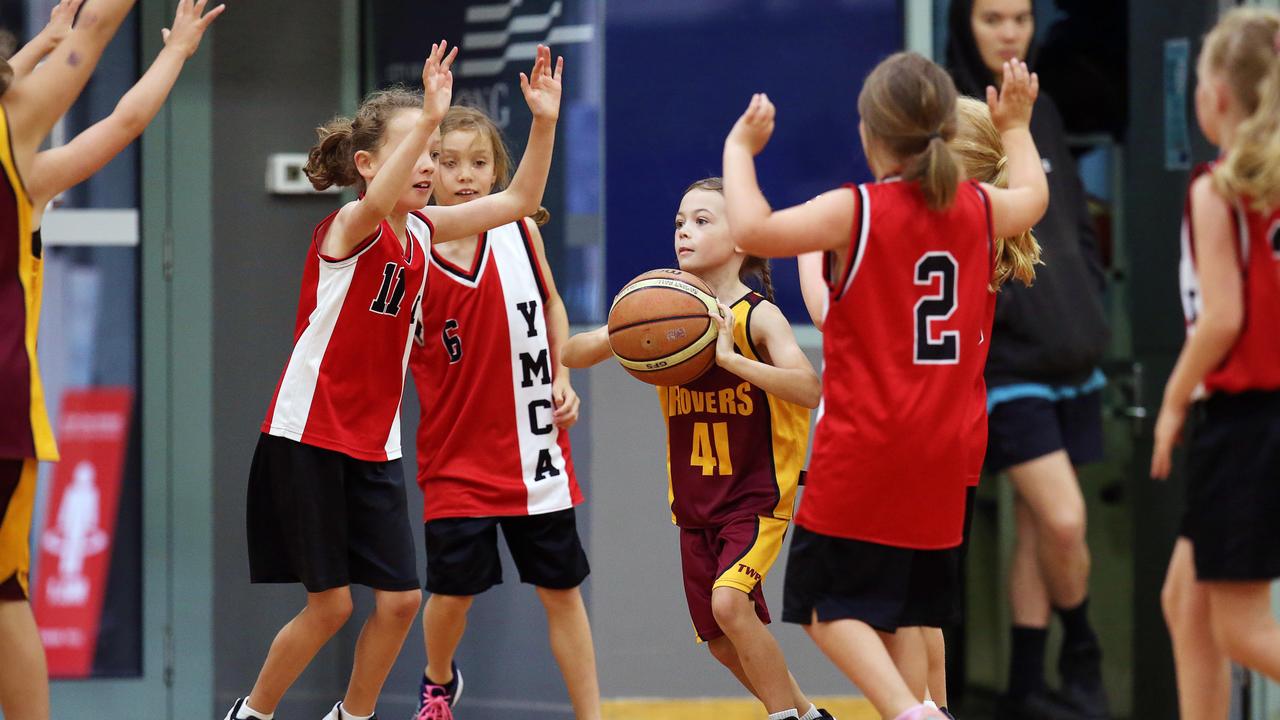 Rovers v YMCA. Under 10s junior basketball at Geelong Arena courts on Saturday morning. Picture: Alan Barber