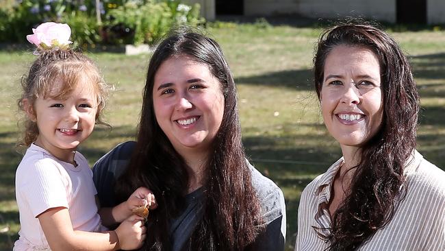 Red Hill Public Hall fundraiser,  Jancourt East, Steph Gregory with her daughter Adaline, 3.5 yo & Lauren Moorfield, committee member,     Picture Yuri Kouzmin