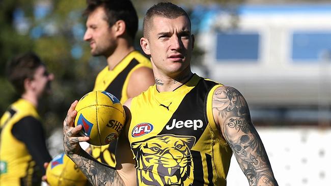 North Melbourne has room to acquire two major stars this off-season, including Richmond’s Dustin Martin. Picture: Wayne Ludbey