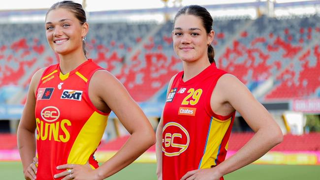 Gold Coast Suns Darcie and Georja Davies. Picture: Gold Coast Suns.