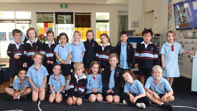 Lisieux Catholic Primary School. Class Carmel Bleu Back row from the Left: Willis Heaysman, Banjo McLoughlan, Heidi Beecroft, Madeline Eagles-Dunstan, Zoe Peacock, Elizabeth Brown, Zahara Sopovski, Oscar Spiteri, Andy Price, Lucy Omegna-Daley Front row from the Left: Kai Shirley, Cassidy Woodall, Layla Turner, Ari Benci, Leilani Gough, Nash Bound, Ella Bolton, Ace Donnelly.
