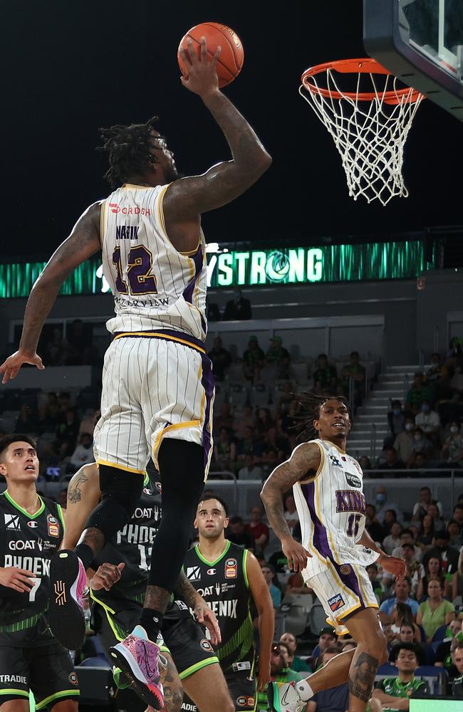 Jaylen Adams tossed it up and Big ‘Rell skied to get it. Picture: Getty Images