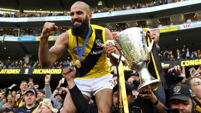 Bachar Houli celebrates Richmond’s premiership.