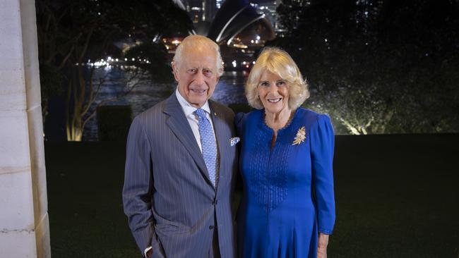 His Majesty King Charles III and Her Majesty Queen Camilla pictured at Admiralty House in Sydney. Shortly after touching down, the King unveiled a major Pacific education announcement he said would build a ‘brighter future for all. Picture: NewsWire handout