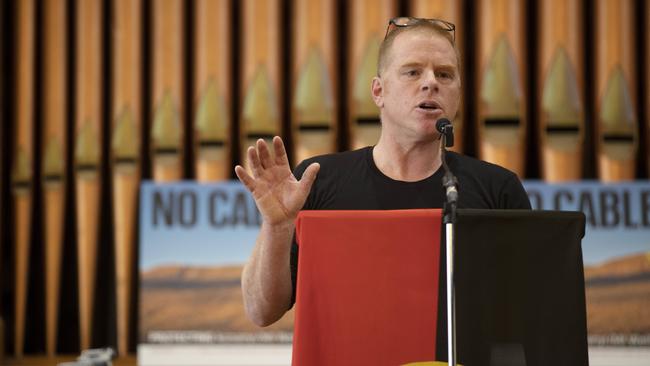 Anti-Cable Car Meeting at Hobart Town Hall, conservationist Vica Bayley. Picture: Chris Kidd