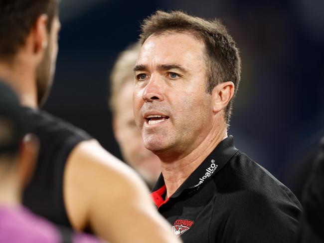 Essendon coach Brad Scott must get his side to better buy into a strong team defence this season. Picture: Getty Images