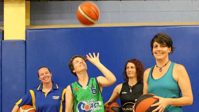 HOOP DREAMS: Women's basketball will feature at the Lismore Masters Games. L-R: Angela Richardson, Jahli Eves, Nadine Chandler and Elisa Brownhill. Picture: Alison Paterson