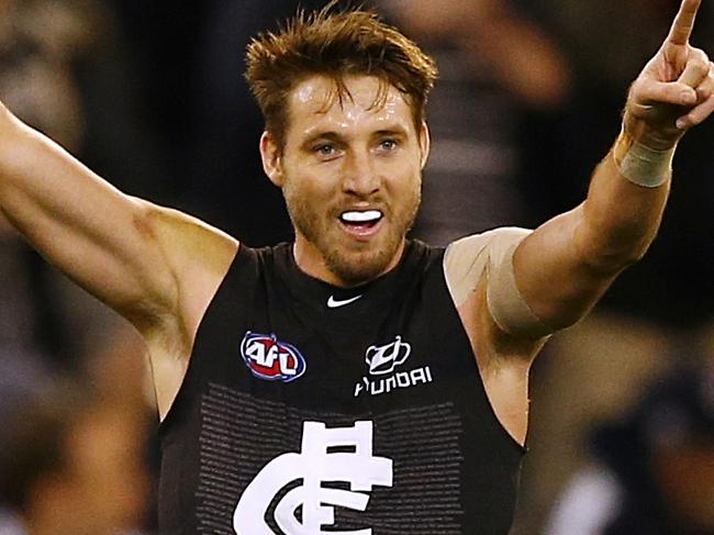AFL: Round 6 Carlton v Essendon Dale Thomas on the siren Picture:Wayne Ludbey