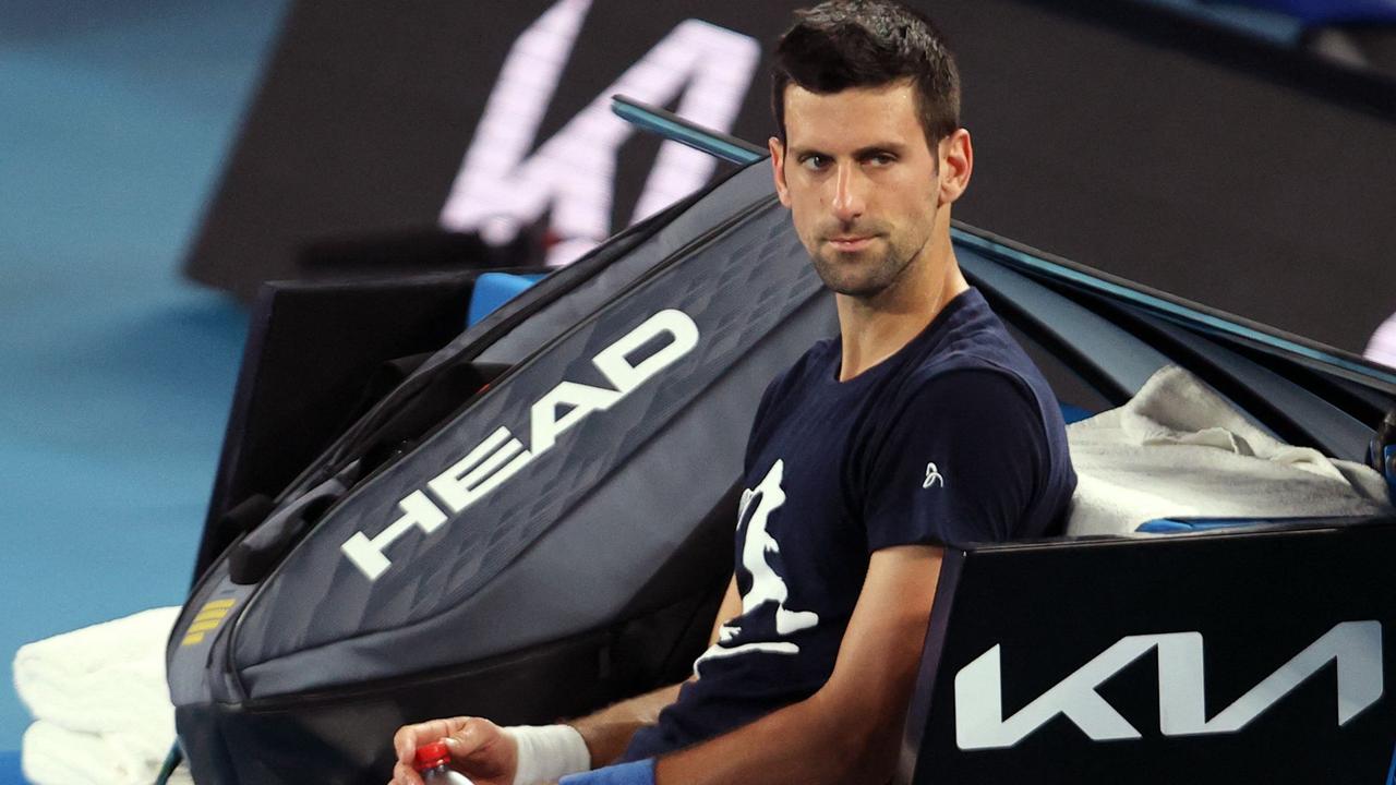 Novak is big on the no vax. (Photo by Martin Keep / AFP)