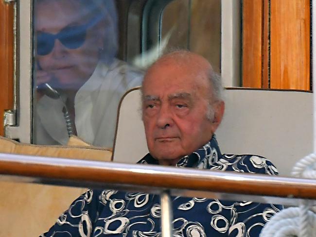 MUST CREDIT SPLASHWEB RIGHTS ONLY, ONE TIME USE EXCLUSIVE: One day before the 20th birthday of death of Princess Diana, Dodi's father Mohamed Al Fayed spend some time on the Sakara yacht in St Tropez.Pictured: Mohamed Al FayedRef: SPL1565168  300817   EXCLUSIVEPicture by: Splash News