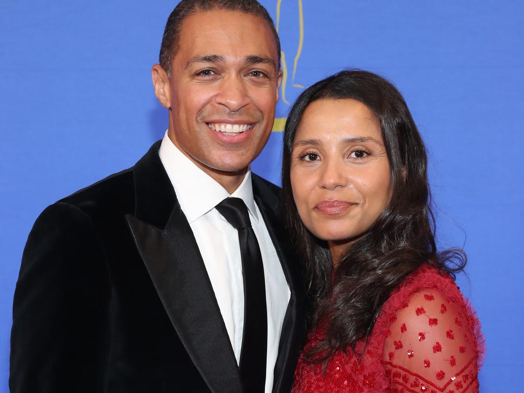 T.J. Holmes and his wife Marilee Fiebig. Picture: Bennett Raglin/Getty Images for Jackie Robinson Foundation)