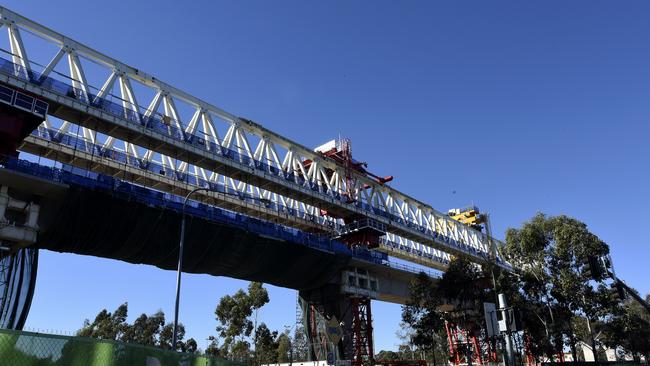 The Skytrain is now over Samantha Riley Drive, Kellyville. Picture: NSW Government