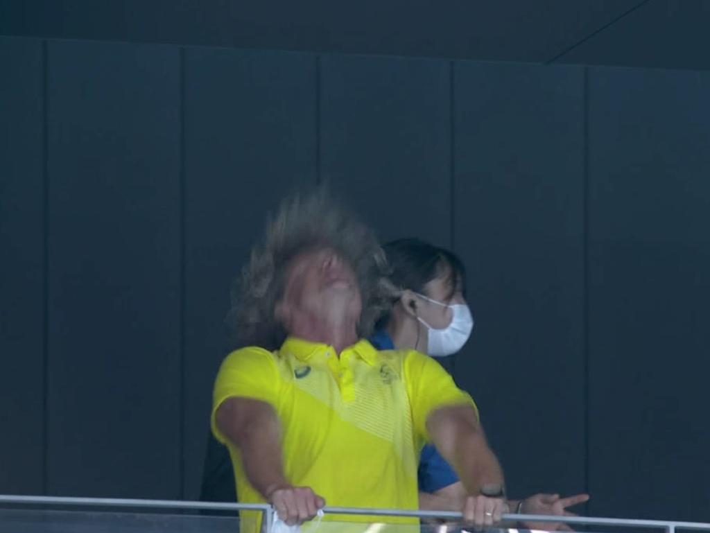 He almost broke a railing. Picture: Channel 7