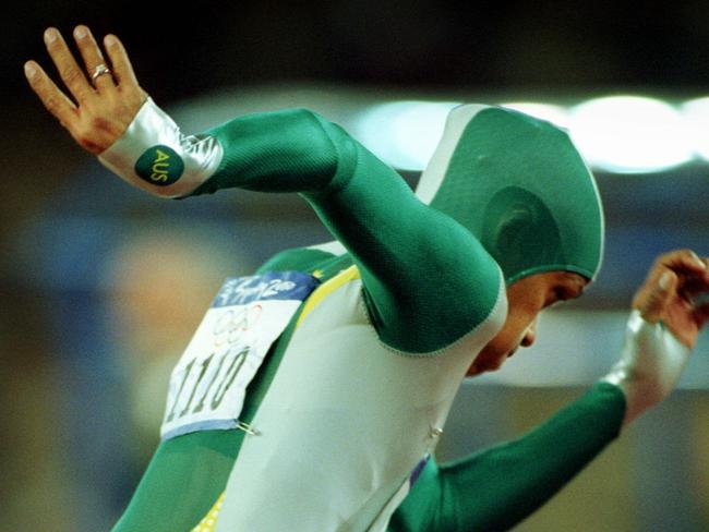 Cathy Freeman powers out of the starting blocks. 400m final. Day 10. 2000 Olympic Games. Sydney Olympics.