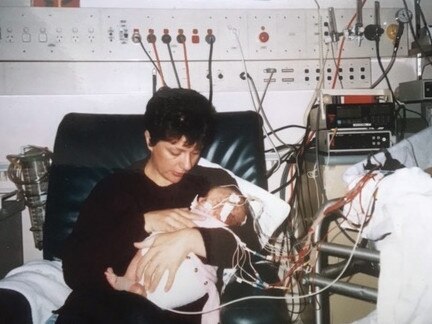 Kathleen Folbigg with daughter Laura, who underwent a sleep study.