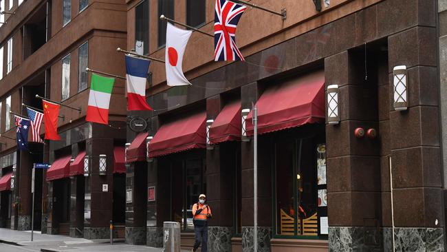 The Stamford Plaza Hotel on Little Collins St was operating as a quarantine hotel. Picture: AFP