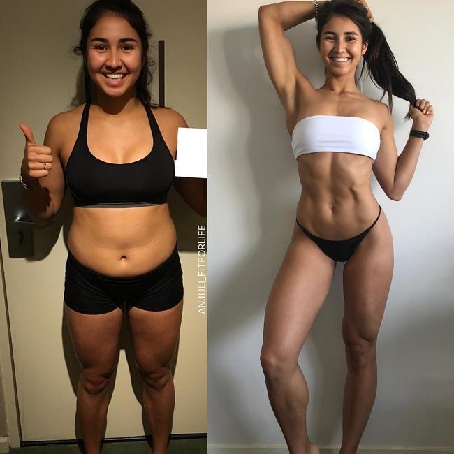 After educating herself on nutrition and understanding the importance of nutrition, she went on to transform her body. Picture: Instagram/anjuli_fitforlife