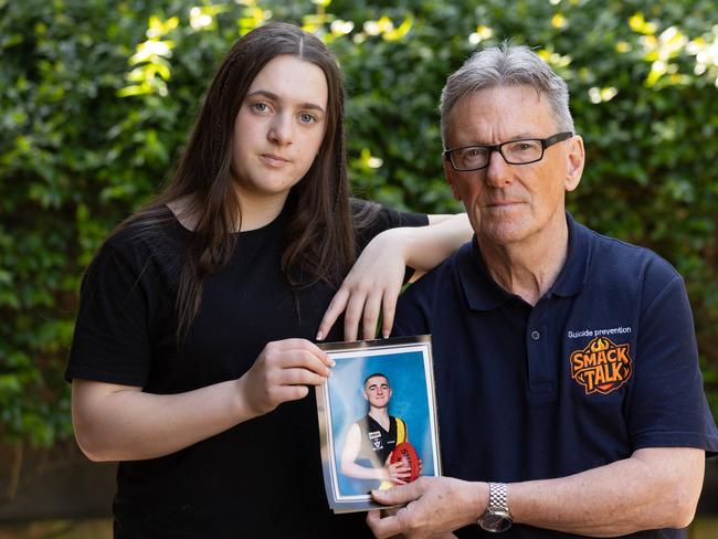 Wayne Holdsworth and daughter Daisy, 15, are behind a campaign for a social media blackout with the organisation called SmackTalk. Picture: Jason Edwards