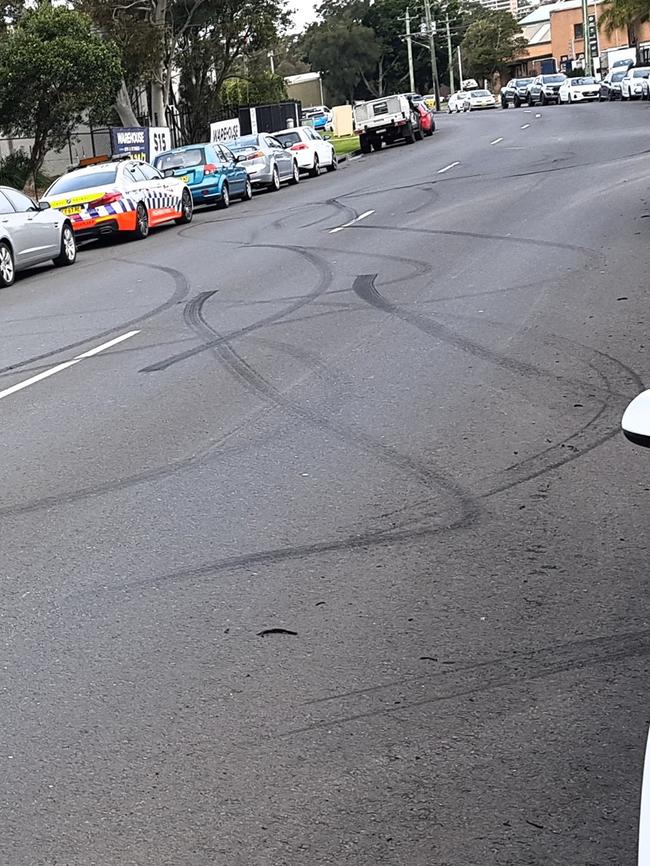 Tyre marks were left on the road. Picture: NSW Police