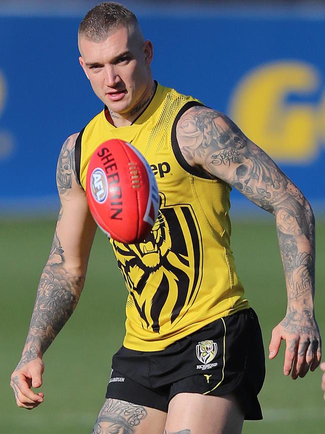 Dustin Martin at Richmond training. Picture: Alex Coppel