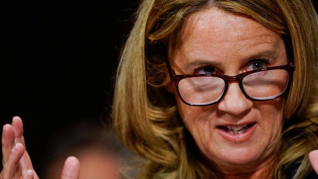 Trump’s comments about Christine Blasey Ford have repercussions felt around the world. Picture: Melina Mara/AFP