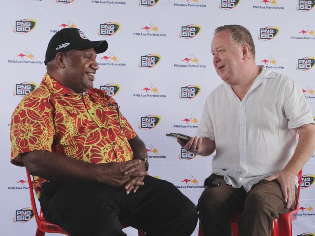 PNG Prime Minister James Marape and Dean Ritchie.