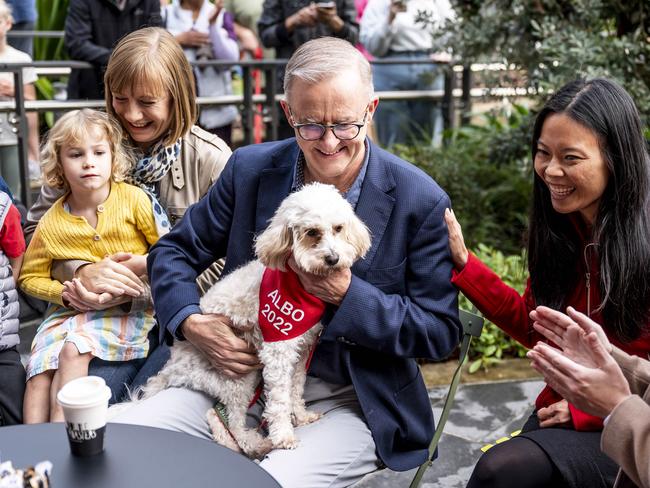 Prime Minister elect Anthony Albanese at the Marrickville Library on Sunday. Picture: Darren Leigh Roberts