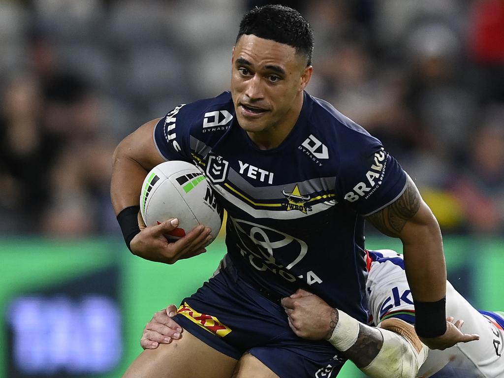 Valentine Holmes was kept quiet by the New Zealand Warriors last week. Picture: Getty Images