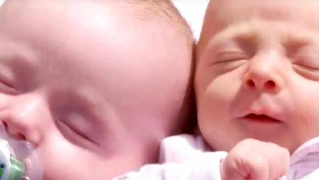 Beautiful IVF babes Wiiliam and Hannah. Picture: Channel 9