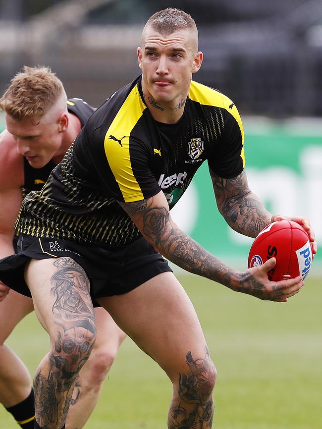 Dustin Martin at Richmond training. Picture: Michael Klein