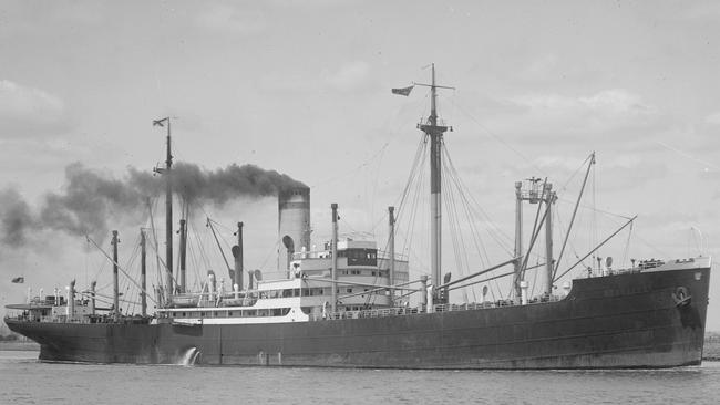 The German ship Stassfurt. Photo Allan Green. Courtesy State Library of Victoria