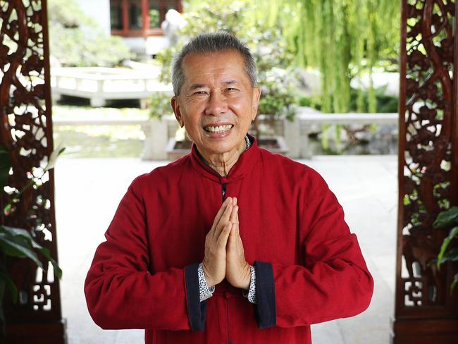 8/3/21: Artist/photographer William Yang at the Chinese Gardens in Sydney. John Feder/The Australian.