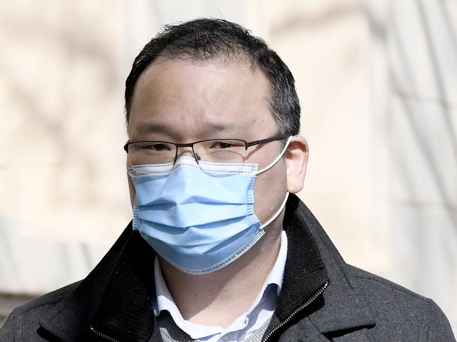 ADELAIDE, AUSTRALIA - AUGUST 11, 2021: Dr Ho Keun Shin, known as Peter Shin, a surgeon from Beaumont faced Adelaide Magistrates Court charged with two counts of indecent filming. He is pictured leaving the Adelaide Watch House in the city. Picture: Naomi Jellicoe