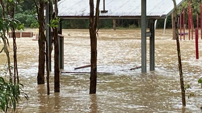 Bara Way Reserve hit with flash floods. Picture: Hills Shire Council