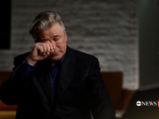 Alec Baldwin told ABC News' George Stephanopoulos that he had "no idea" how a live bullet got onto the set of "Rust," but that he "didn't pull the trigger" on the firearm. Picture: ABC