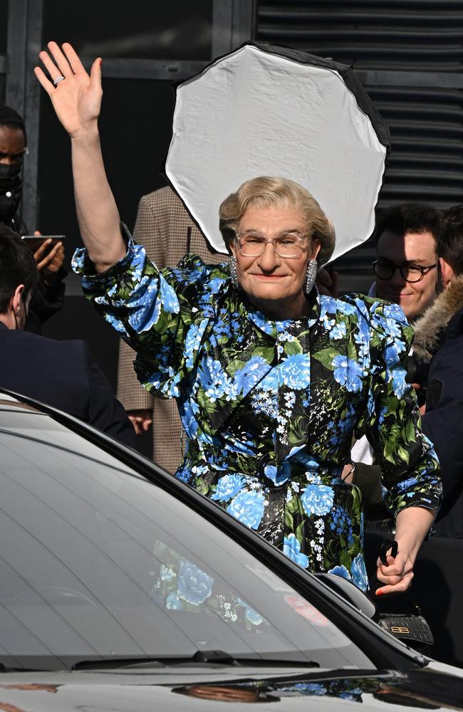 Stone said people were doing a double-take when they saw Mrs Doubtfire in Paris. Picture: Stephane Cardinale/Corbis/Corbis via Getty Images