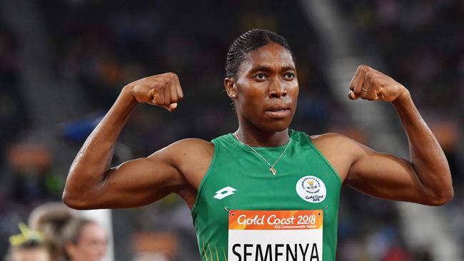 Caster Semenya celebrating her gold medal win.