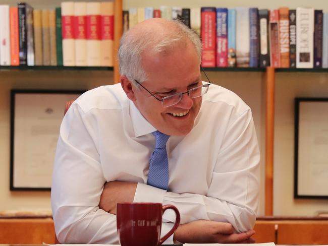 Prime Minister Scott Morrison  speaking to US president-elect Joe Biden .  Images supplied by PMO via NCA NewsWire