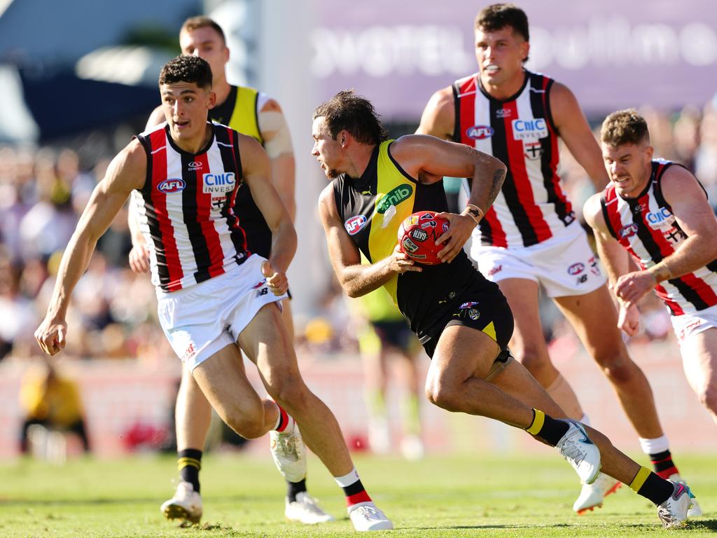 Daniel Rioli boarded in Melbourne in his journey through junior ranks before being drafted by Richmond. Picture: Sarah Reed/AFL Photos via Getty Images.