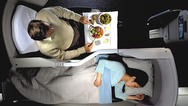 The British Airways business class seats lie almost flat / supplied