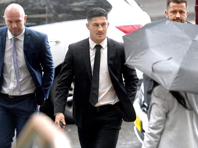 SYDNEY, AUSTRALIA - NewsWire Photos, JUNE 28, 2023. Parramatta NRL player Dylan Brown arrives at Downing Centre Court.Picture: NCA NewsWire / Jeremy Piper