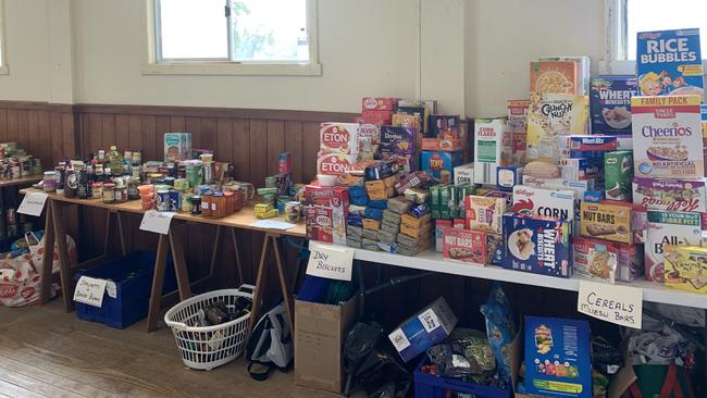 Piles of food have been donated. Picture: Brianna Travers