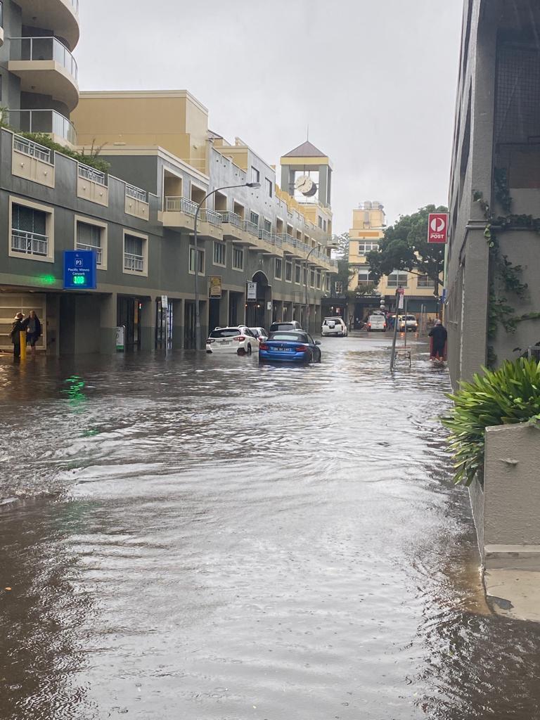 Central Avenue in Manly was underwater. Picture: Supplied, Steve Thomas