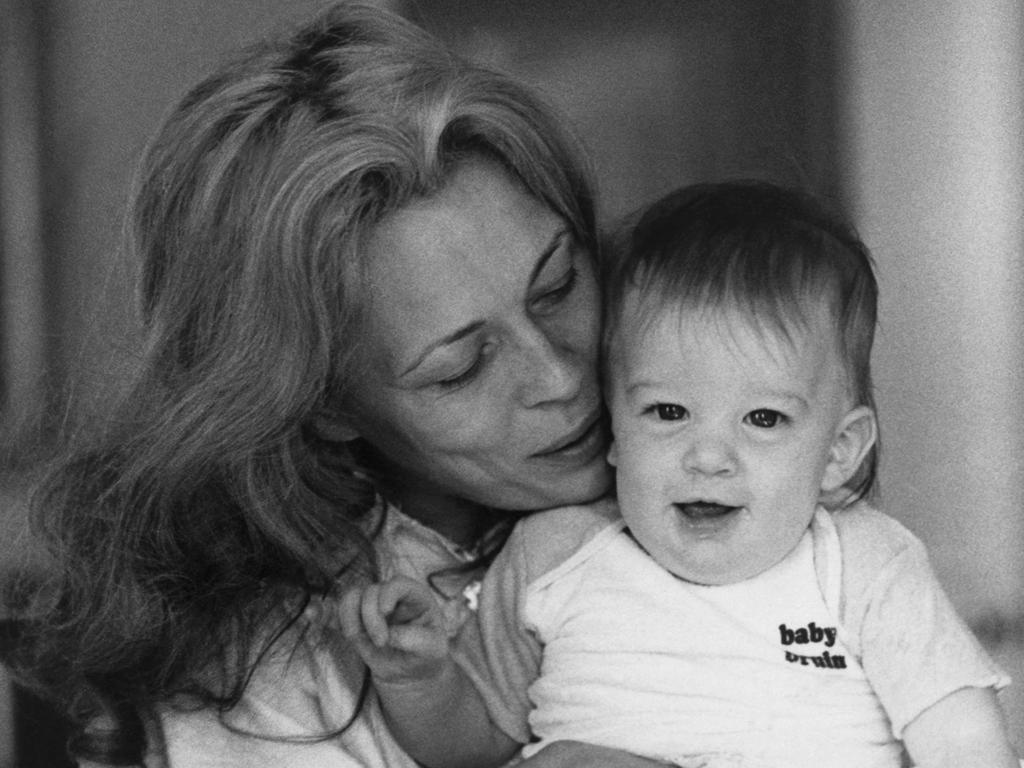 Dunaway with her son Liam, photographed in the early 1980s.