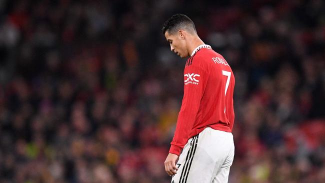 Cristiano Ronaldo has not been accepting of the role of substitute and squad player at Manchester United. Picture: AFP