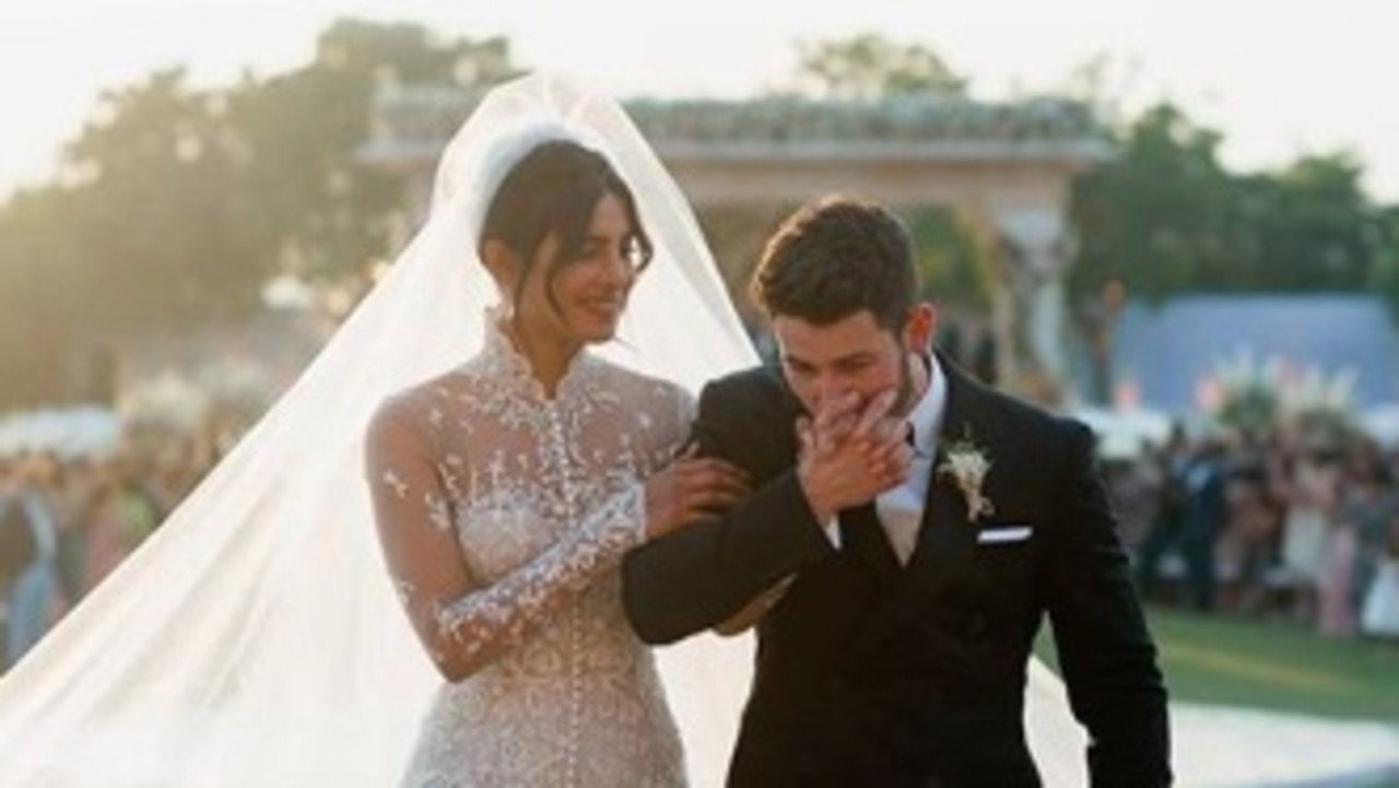 Priyanka chopra and nick jonas hot sale wedding dress