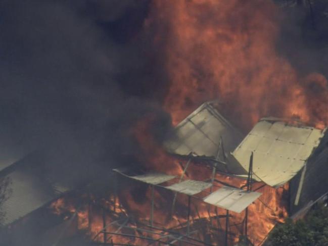 A fire tears through a property in Perth Western Australia. Picture: 9News