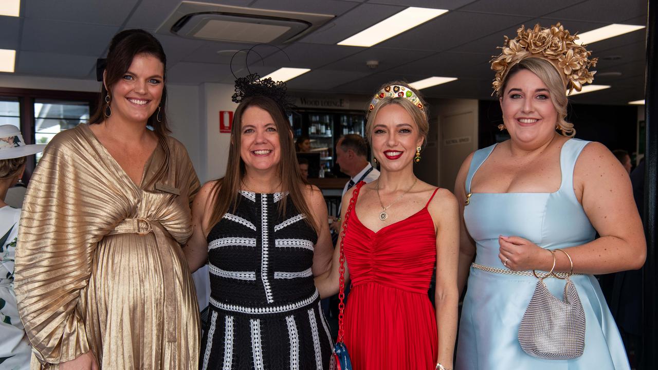 Molly Upstill, Kirsten Porteous, Tatiana Hoffman and Melanie Plane at the 2024 Darwin Cup. Picture: Pema Tamang Pakhrin