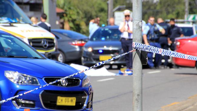 Police deal with the aftermath of yesterday’s tragedy. Picture: AAP