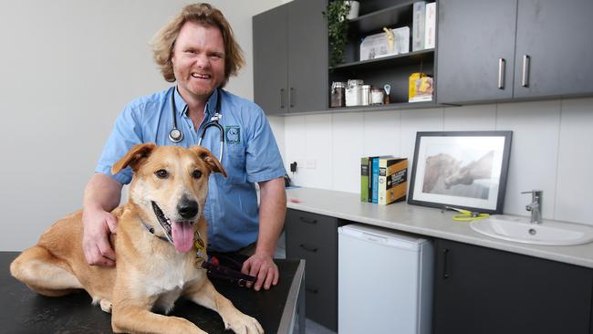 Dr Cook with Loki. Picture: Ian Currie